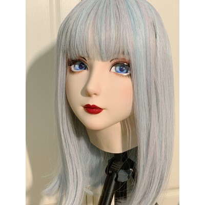 Handmade Female/Girl Resin And Latex Hood Full Head Japanese Cartoon Character Cosplay Kigurumi Doll Mask Crossdresser Doll